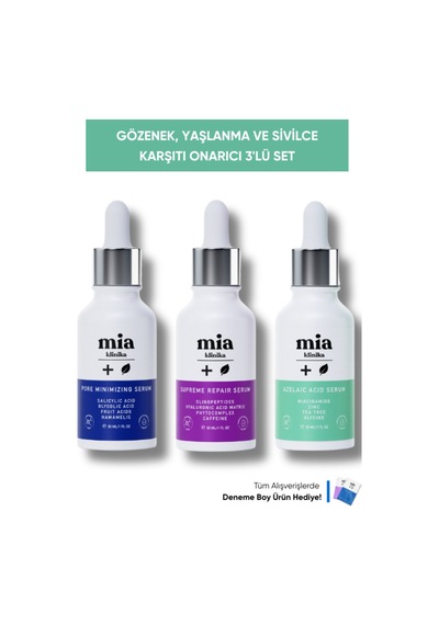 Mia Klinika Leke Ve Cilt Kusurlarını Önlemeye Yardımcı Yaşlanma Karşıtı Onarıcı Serum Seti