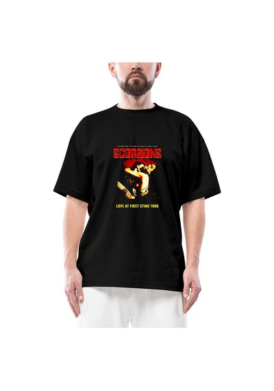 Scorpions Love At First Sting Siyah Oversize Tişört