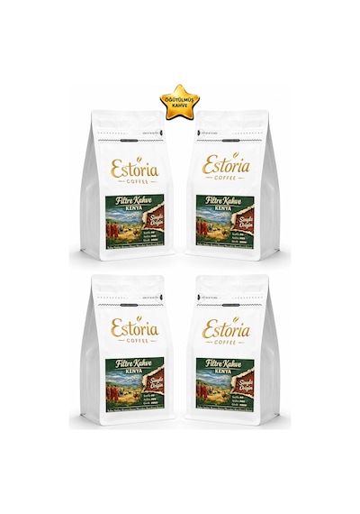 Kenya Filtre Kahve %100 Arabica Yoğun Aroma Meyvemsi Notalar Öğütülmüş 4 x 250 G
