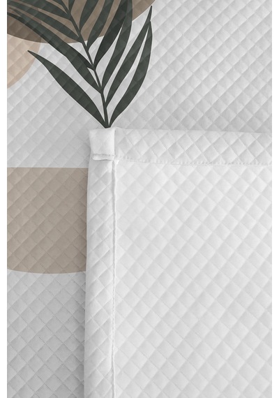 Botanik Bej Genç Odası Tek Kişilik Pike Takımı - Minimal Vizon Yeşil 160x220 Cm Yatak Örtüsü Gölge Papatya Aralığı