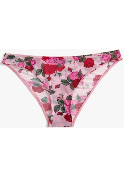 Koton Çiçekli Brief Külot Tül Pembe Desenli 3slk30093mk 3SLK30093MK2D5 Pembe