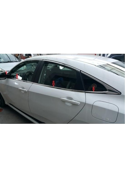 Honda Civic Fc5 8 Parça Krom Cam Çıtası 2016 - 2021 Mükemmel Mlz.