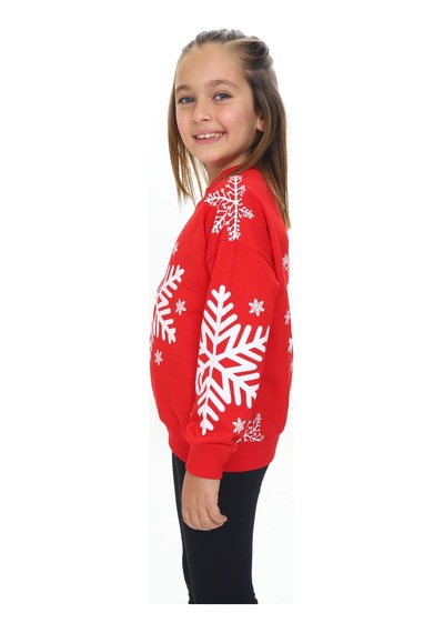 Toontoy Kız Çocuk Relax Fit Bisiklet Yaka Düşük Omuz Baskılı Sweatshirt - 2 İplik Kırmızı Toontoy Kız Çocuk Relax Fit Bisiklet Yaka Düşük Omuz Baskılı Sweatshirt - 2 İplik Kırmızı