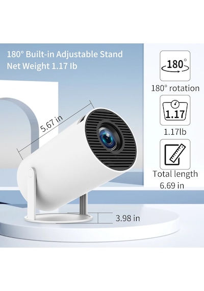 120 Ansı Lumens Hy300 Mini Projektör, Dış Mekan Taşınabilir Film Küçük