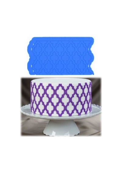 Silikon Yonca Desenli Bordür Goldcakes