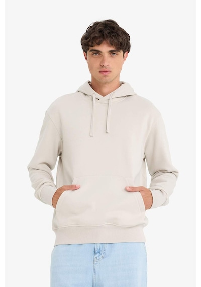 Defacto Regular Fit Kapüşonlu Cepli İçi Yumuşak Tüylü Basic Düz Sweatshirt X8283AZ24AUBG766 Bej