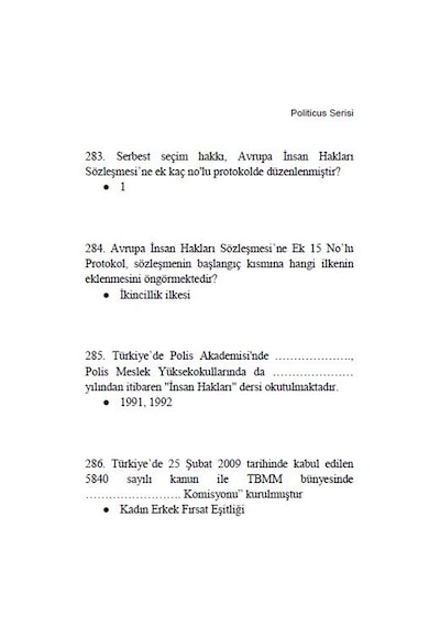 Politicus Insan Hakları Soru-Cevap Kaymakamlık Sınavı