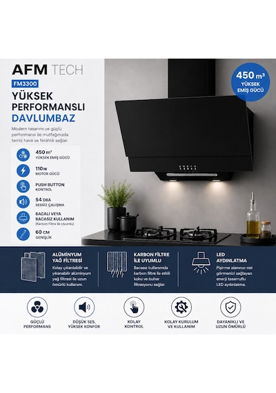 Eminçelik Ve AFM A13A FM7600 - 31 220 İ - FM3300 Siyah 3'lü Ankastre Set