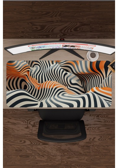 Realistik Çizgi Kaymaz Dikişli Kauçuk Oyuncu Mousepad V3 - 90x40 Xxl Gaming Mouse Pad Fare Altlığı