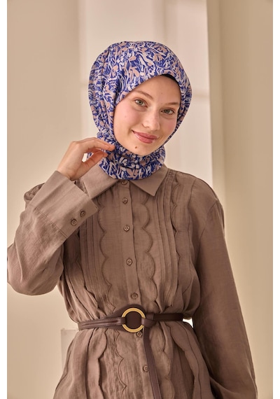 Silk Home Soft Eşarp 73091-03 Vizon, Lacivert, Krem
