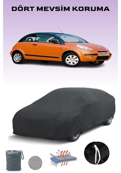 Siyah Citroen C3 Pluriel 2003 - 2010 Araba Brandası, Oto Örtüsü, Araba Çadırı Siyah