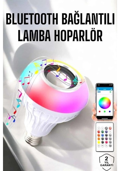 Hubrendy Tekno Lamba Led Hoparlör Dayanıklı Ve Uzun Ömürlü Bluetooth Hoparlör