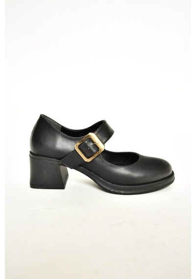 Fox Shoes T820236009 Siyah Kalın Topuklu Kadın Ayakkabı Siyah