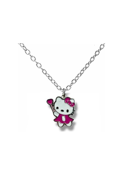 Hello Kitty Mor Renkli Figürlü Kolye 60 Cm Zincirli Sevimli Karakter Takısı Çok renkli