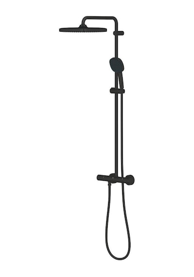 Grohe Tempesta Cube Duş Sistemi Termostatik Duş Bataryalı Mat Siyah - 266892431 Siyah