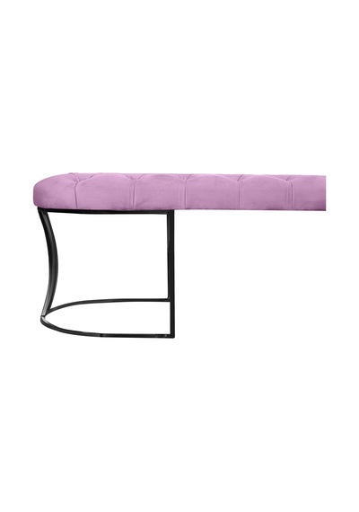 Viego Siyah Bench Puf Pembe