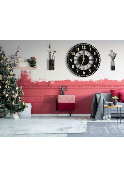 Aswood Dekoratif Aynalı Duvar Saati 50 X 50 Cm + Vazo Tablo Ahşap