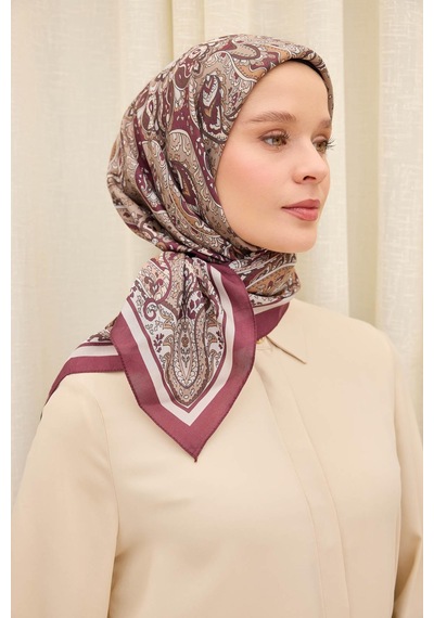 Silk Home Arve Eşarp Noa Mürdüm 90x90 Çok Renkli