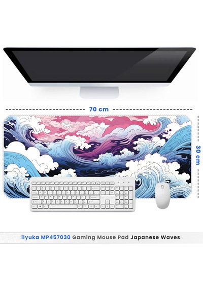 İlyuka Mousepad 70x30cm Büyük Boy Xl Mp457030 Japanese Waves