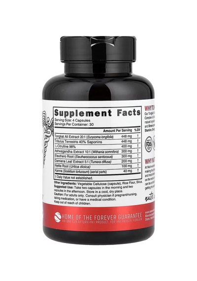 Nutri Men's Nitric Oxide Complex Tongkat Ali Citrulline Tribulus Ashwa/gandha 120 Vegan Capsules Nutri Men's Nitric Oxide Complex Tongkat Ali Citrulline Tribulus Ashwa/gandha 120 Vegan Capsules