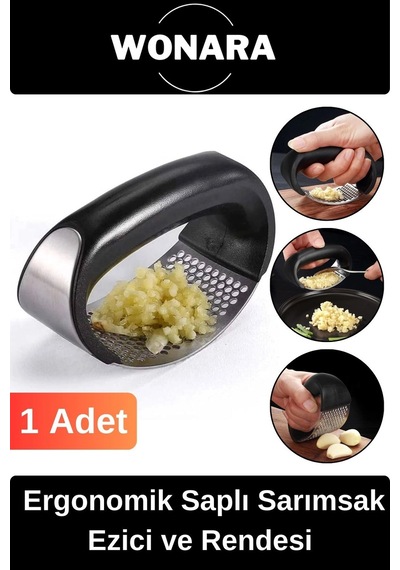 Pratik Kolay Temizlenebilir Paslanmaz Çelik Ergonomik Saplı Hızlı Mutfak Sarımsak Ezici Ve Rendesi Diğer