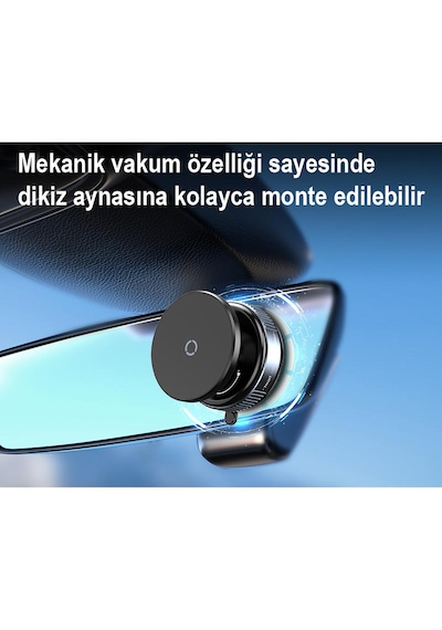 K009 Araç İçi Telefon Tutucu Mag-safe Alüminyum Kasa Mekanik Vaku