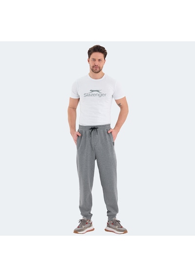Slazenger NAVDEEP Erkek Cepli Dar Paça Koyu Gri Eşofman Altı
