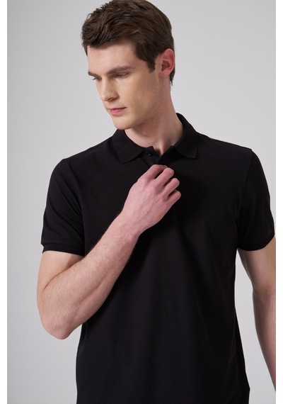 Morven Erkek Siyah Basic Polo Yaka Dynamic Fit T-shirt 26yc018007001 Siyah