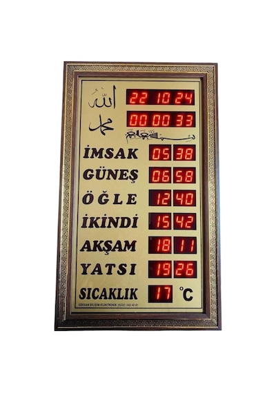 Dijital Vakit Matik İmsakiye Ev Tipi Ezan Okuyan Saat çok Renkli