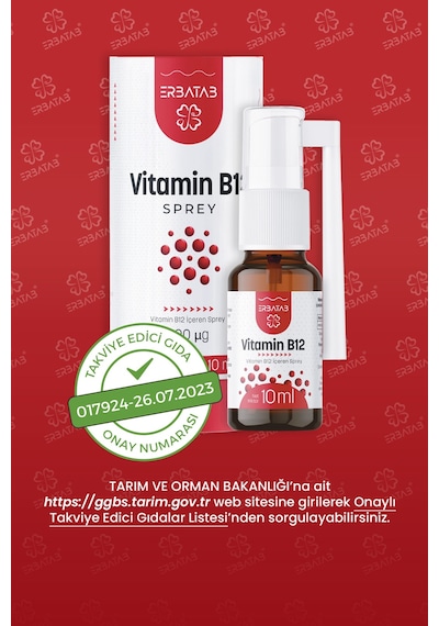 Erbatab Metilkobalamin B12 Sprey 10 Ml