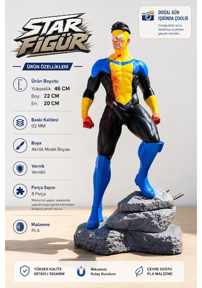 Invincible - Dev Figür 46 Cm - Mark Grayson Figür - Limited Edition