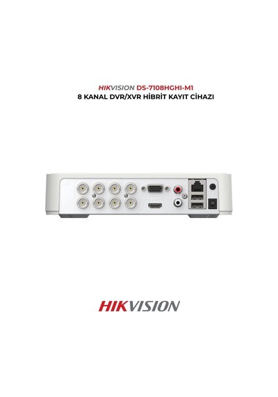 8 Kanal Dvr Ds-7108hghı-m1 H.265+ Güvenlik Kayıt Cihazı