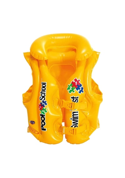 İntex Yakalı Şişme Can Yeleği 50x47 Cm 3-6 Yaş Sarı Pool School Sarı