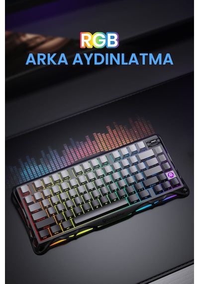Gravastar Mercury K1+m1 Pro Kablosuz Rgb Işıklı Mekanik Q Gaming Klavye Ve Optik Mouse Seti