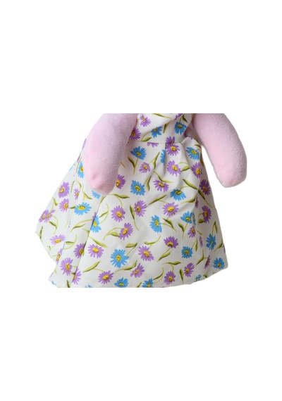 İthal Kumaş Uzun Kulaklı Renkli Kıyafetli Sevimli Tavşan Peluş Oyuncak Uyku & Oyun Arkadaşı 30 Cm. Açık Pembe