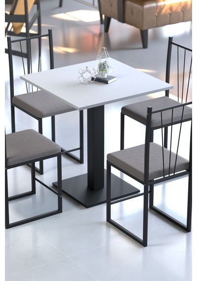 Klas 70/70 Beyaz Kare Mutfak Masası,yemek Masası. Bistro Masa 1691b