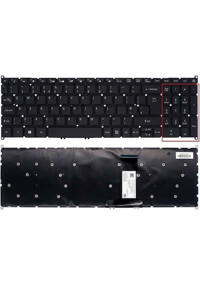 Acer Uyumlu Aspire 3 A315-55, A315-56 Klavyesi Tuş Takımı (Siyah Tr) - 552299534