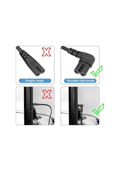 2 Adet - 90 Derece L Uç Teyp Radyo Fişi Ps5 Ps4 Ps3 Xbox One S X Power Güç Kablosu - 1.5m