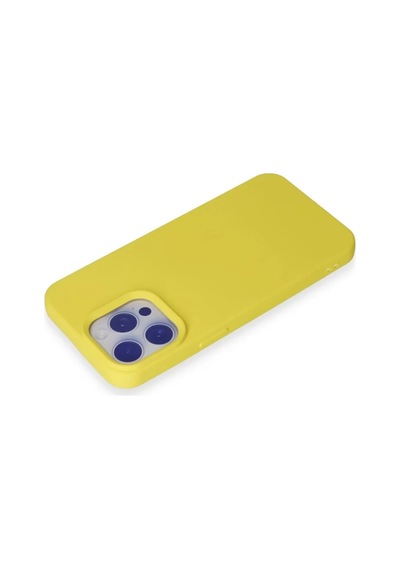 Apple Uyumlu iPhone 15 Pro Max Uyumlu Kılıf Nano İçi Kadife Silikon - Sarı