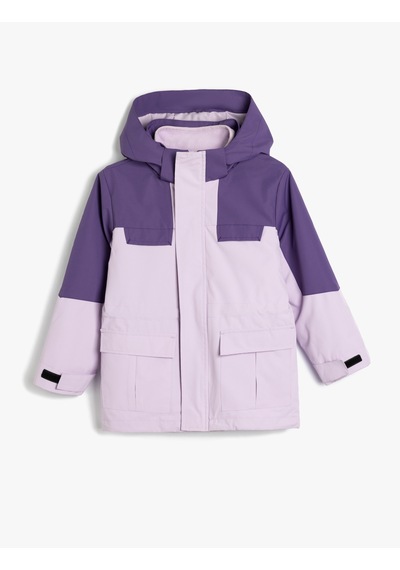 Koton Oversize Mont Kapaklı Cep Detaylı Fermuar Kapamalı Rüzgar Kapaklı Mor 5wkg00036aw Mor