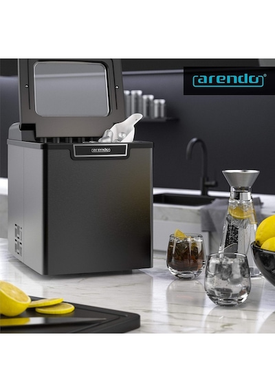 Arendo 1.8l Paslanmaz Çelik Buz Makinesi Bpa Free, Hızlı Üretim, 2 Boy Buz Seçeneği Özel Mutfak Aletleri Gri