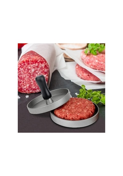 Mucit Home Paslanmaz Çelik Hamburger Köfte Yapma Pres Aparatı Çelik Burger Köfte Kalıbı Beyaz