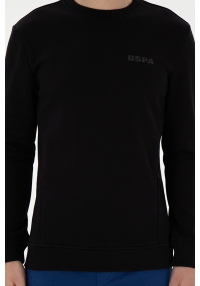 U.S. Polo Assn. Erkek Regular Fit Bisiklet Yaka Siyah Sweatshirt 50292362-VR046
