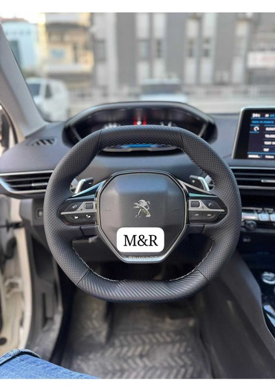 Peugeot Nokta Karbon Desen  Kaplama Deri Direksiyon Kılıfı Siyah