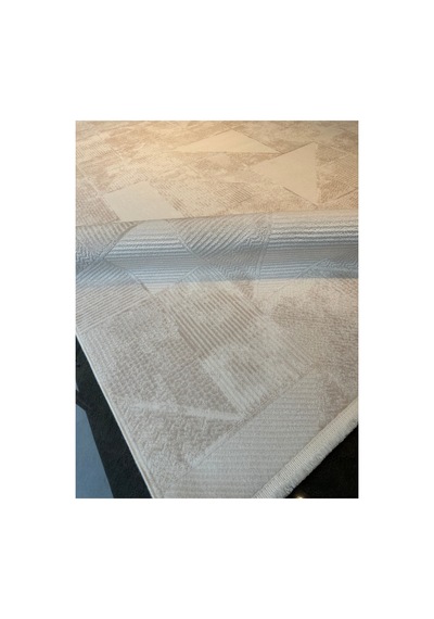 Merinos Vista Krem Renk %100 Akrilik Parlak Dokuma Bej Geometrik Desenli Yumuşak Dokulu Salon Oturma Odası Halısı 76644-61