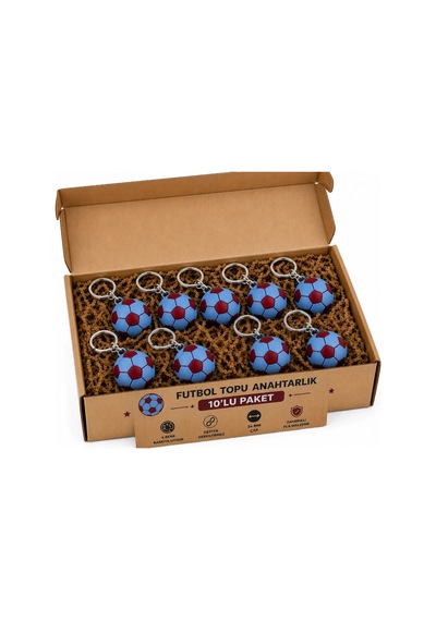 Anahtarlık Futbol Topu 3 Cm Bordo Mavi 10 Lu Paket Qtop Q-1047