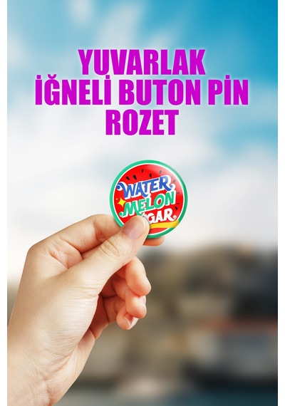 Twinkling Watermelon Çanta Süsü İğneli Buton Rozet Seti 1 Adet Tekli