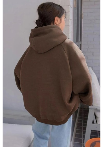 The Mountain Baskılı Sweatshirt Kahverengi