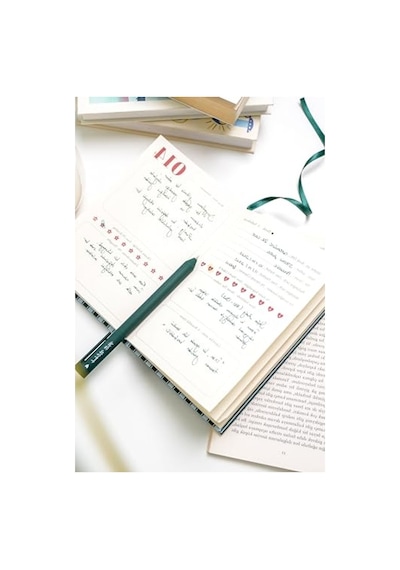 Kitap Okuma Günlüğü Reading Journal Yeşil Açık Gri
