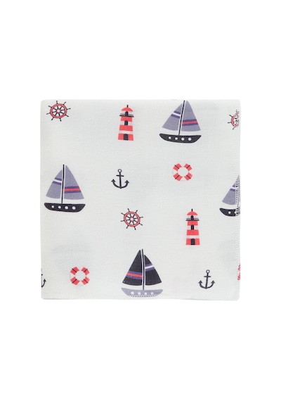 Civil Baby Yelken Baskılı Müslin 75x75 Battaniye - Beyaz